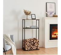 Range-bûches Turku pour intérieur avec étagères 112 x 60 x 30 cm