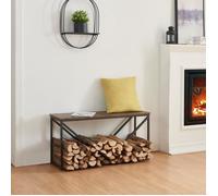 Range-bûches Vaasa pour intérieur 50 x 100 x 30 cm noir effet bois foncé