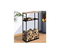 Range bûches vertical large avec étagères 33 x 66 x 112 cm pour cheminée