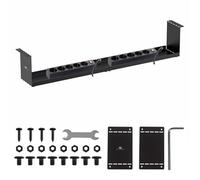 Range-câbles compact Maclean sous le bureau, charge max. 5kg, noir, MC-107 B