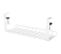 Range-câbles sous Bureau en Acier Blanc Réglable, Format Compact