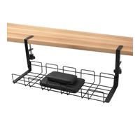 Range-câbles sous le bureau - Organiseur de gestion des câbles, panier de rangement de câbles en acier, accessoires de travail avec montage par pince | Solution de routage ordonnée pour bureau, bureau