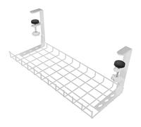 Range-câbles Support Réglable Compact sous Bureau en Acier Blanc