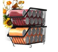 Range-Canettes Organisateur Garde-Manger Distributeur 2 Niveaux Empilable