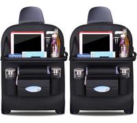 Range-Car Familial pour Land Rover Range Rover L322 Vogue HSE 2006-2012 - Lot de 2 Protège-Sièges en Cuir PU avec Plateau Escamotable, Support Tablette et Tapis Anti-Salissure