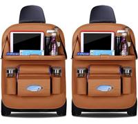 Range-Car Familial pour Mercedes Benz B-Class W246 W242 2011-2020 - Lot de 2 Protège-Sièges en Cuir PU avec Plateau Escamotable, Support Tablette et Tapis Anti-Salissure