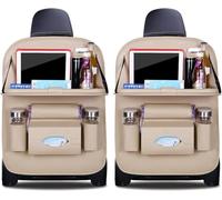 Range-Car Familial pour Mercedes Benz B-Class W246 W242 2011-2020 - Lot de 2 Protège-Sièges en Cuir PU avec Plateau Escamotable, Support Tablette et Tapis Anti-Salissure