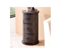 Range-cd 3 tiroirs 34x34x65 cm en manguier noir vernis