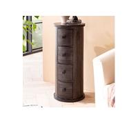 Range-cd 4 tiroirs 34x34x85 cm en manguier noir vernis