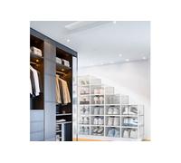 Range chaussure - Boites à chaussures - Blanc et transparent - Lot de 18