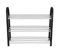 Range-chaussures, 3/4-Tier en option Organisateur de stockage de chaussures en plastique + support de métal en aluminium debout chaussures bricolage économie de chaussures(3 niveaux)