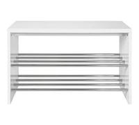 Banc À Chaussures 81x30x55 Cm Blanc Et Chromé Multicolore