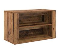 Range-chaussures en bois d'ingénierie - vidaXL - Bois Ancien - 75x35x45 cm - 2 étagères - Banc d'entrée - Montage au sol