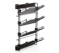 Range chaussures latéral extractible, montage à gauche, acier Moka