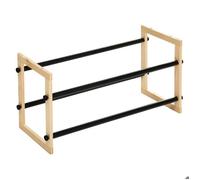 5five Range-chaussures Woody extensible pour 12 paires métal et bois