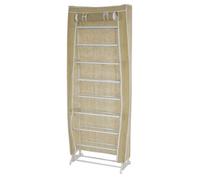 Range-chaussures, placard de camping, armoire pliable, tissu 140x52x18cm, crème