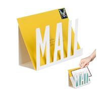 Range Courrier Support Métallique pour Lettres et Documents,Porte-Courrier Trieuse ， Organiseur de Bureau, Noir, 6 x 3,8 x 2,2 Pouces, Design Élégant