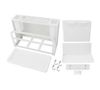Range - Couteaux Intégré, Support de Couteaux de Cuisine, Grande Capacité, Blanc - Double Usage Plan de Travail et Mur, Drainage Intégré, Organisation Pratique