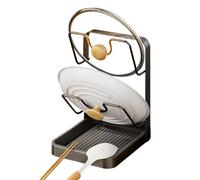 Range-couvercles De Cuisine, Organisateur De Couvercles Casseroles, Support Couvercle Casseroles Repose-cuillères Avec Bac Amovible, Multifonctionnel Support Couvercle Repose-cuillères Cuisson