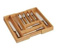 Relaxdays Range-couvert, bambou, extensible, organiseur de tiroir, 7 à 9 compartiments, HLP 5x49,5x44,5 cm, nature