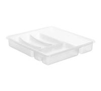 Rotho Basic Plateau à couverts avec 6 compartiments, Plastique (PP) sans BPA, transparent, (39.0 x 32.0 x 6.0 cm)