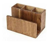 Range-Couverts, Porte-serviettes Bambou Naturel 4 Compartiments pour Cuisine,