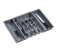 Range couverts - Bambou - Extensible 29 à 50 cm - 6 compartiments - 8 compartiments - Gris Gris G
