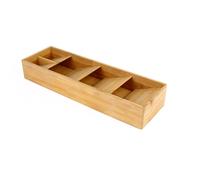 Range-couverts en Bambou 5 Compartiments pour Tiroir avec Pieds Antidérapants Cheffinger Beige