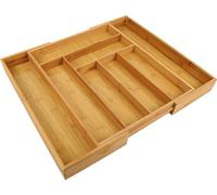 Range-couverts en bambou Range-couverts Coffret à couverts de cuisine extensible 45×34-50×5cm