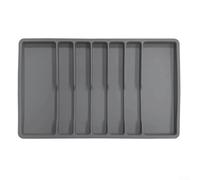 Range-couverts en silicone avec 7 compartiments pour ranger divers ustensiles de cuisine et outils (gris)