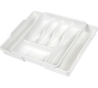 keeeper Franka Range-couverts extensible, polypropylène, blanc, 38 x 32 x 7,5 cm