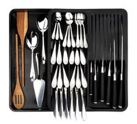 Range-couverts extensible noir 40-45 cm plastique résistant