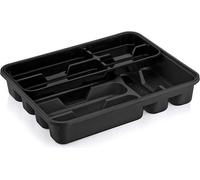 Range-couverts Michelino en noir avec compartiment d'insertion et 6 compartiments principaux
