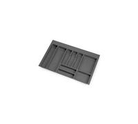Emuca Organisateur de couverts 736 x 482 mm, 9 compartiments, module 80cm, plastique gris anthracite