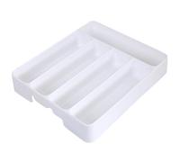 Range Couverts pour Tiroir, Range Couvert Antidérapants, Boîte de Rangement Couverts de Cuisine, Organiseur de Tiroir à Ustensiles, Range-couverts pour Cuillères, Fourchettes, Couteaux (Blanc)