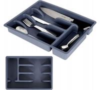 Range-couverts Range-tiroirs 5 compartiments Gris 36x25x5cm Plastique Cuisine