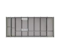 Range-couverts Sotech Cuisio gris graphite translucide pour largeur de tiroir 1200 mm, profondeur 473 mm avec range couteaux pour Legrabox