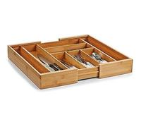 Range-couverts - Zeller - Extensible - Bois de bambou - 35-58 x 43 x 6.5 cm - Marron