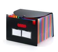Range Document 24 Compartiments, Rangement Papier Administratif avec Couvercle, Portable Plastique Rangement Documents Valisette, Dossier Rangement Documents adapté Accordéon Organiseur de Dossiers