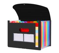Range Document Bureau, Rangement Papier Administratif, Classeur Trieur 12 Compartiments, Extensible A4 Trieur Document (Noir)