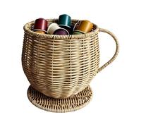 Range-dosettes à café | Range-capsules forme tasse pour plan de travail | Rangement tressé de grande capacité pour dosettes de café | pour comptoir salon fête bar fruits banane poire snacks cuisine ma