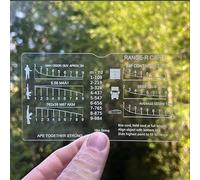 Range Finder Card, Hunt-R Card, Range-R Card, 900m Measurement Slide Rule Tool,Flexible Hunting Rangefinder Card with 6 Reticles Including Man, Door, Semi-Truck, IMF Container, Ranch Fence, SUV(Genera