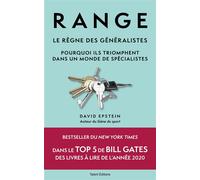 Range : Le règne des généralistes Pourquoi ils triomphent dans un monde de spécialistes - David Epstein - Talent Sport - broché - Etude