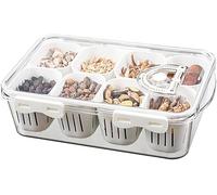 Range-légumes De Stockage D’Aliments,réfrigérateur Orgaizer BIS,Range-Plats De Stockage D’Aliments avec Couvercles Hermétiques,Plateau De Légumes Divisé Amovible, 8 Grids