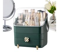 Range-Maquillage Comptoir Étagère Bureau avec pinceaux Bijoux et parfums | Range-Maquillage Coiffeuse Couvercle Transparent Étanche Anti-Poussière Pour Salle De Bain Cuisine Vasque Coin Coiffeuse
