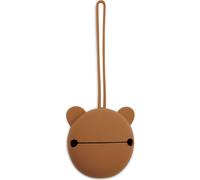 Jollein Boîte à tétine en silicone pour les déplacements - Caramel - Diamètre 7 cm - Rangement de tétine - Marron