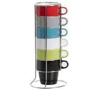 Secret de Gourmet Mugs Colorama – Lot de 6 avec support – 26 cl