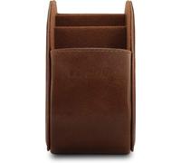 Range Télécommandes À 5 Compartiments - Dvd,Blu-Ray,Tv,Chaîne Hi-Fi,Roku Ou Apple Tv - En Cuir Véritable Avec Doublure Suédée - Faible Encombrement Pour Séjour Ou Chambre (Marron)