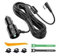 Range Tour Chargeur de Voiture pour caméra embarquée, interfaces USB-C, Cordon d'alimentation Universel pour enregistreurs de Conduite de Type L, Cordon d'alimentation 22 AWG 3,5 m, 12 V/24 V vers DC