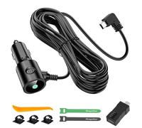 Range Tour Chargeur de Voiture pour caméra embarquée, Mini USB et Micro USB, Cordon d'alimentation Universel pour enregistreurs de Conduite de Type L, Cordon d'alimentation de 3,5 m / 11.5ft, 12 V/24